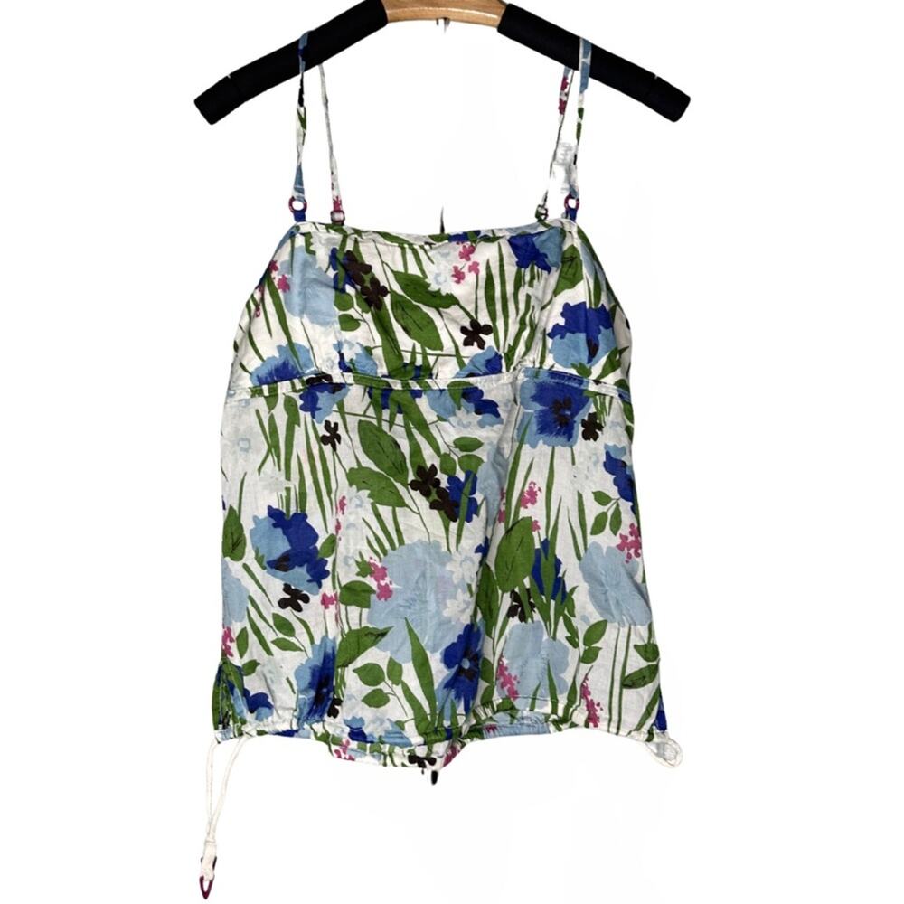 American Eagle Outfitters Multicolor Floral Tank Top Y2K Adjustable Girly Fun